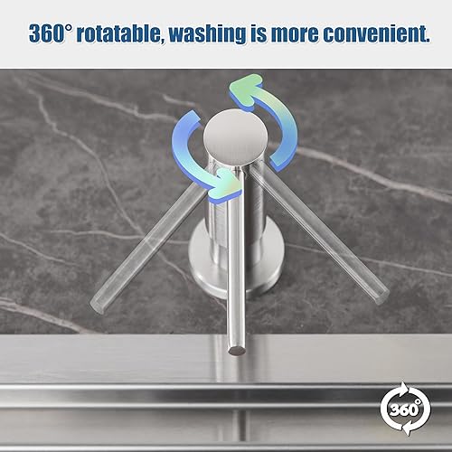 Miniatura 5 de Dispensador de jabón para fregadero de cocina de níquel cepillado, dispensador de jabón de fregadero de acero inoxidable de repuesto de The Top