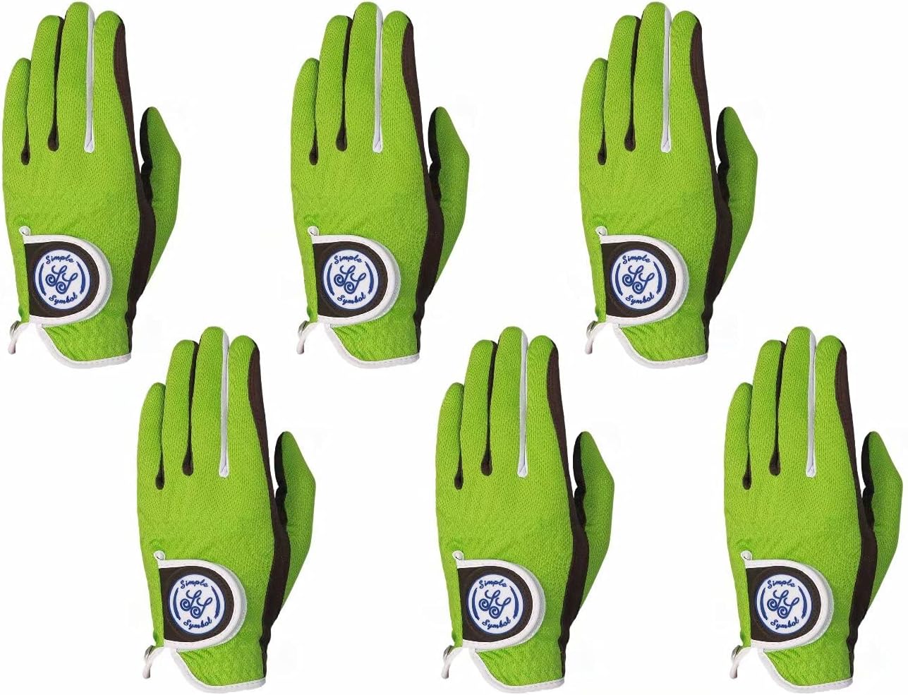 Men's RainGrip Golf Glove,Hot Wet Weather Comfort,Six Pack (Six Left Hand Or Six Right Hand) Four Colors,White/Green/Navy Blue/Grey, Left Hand Right Hand(Green,M,Left)