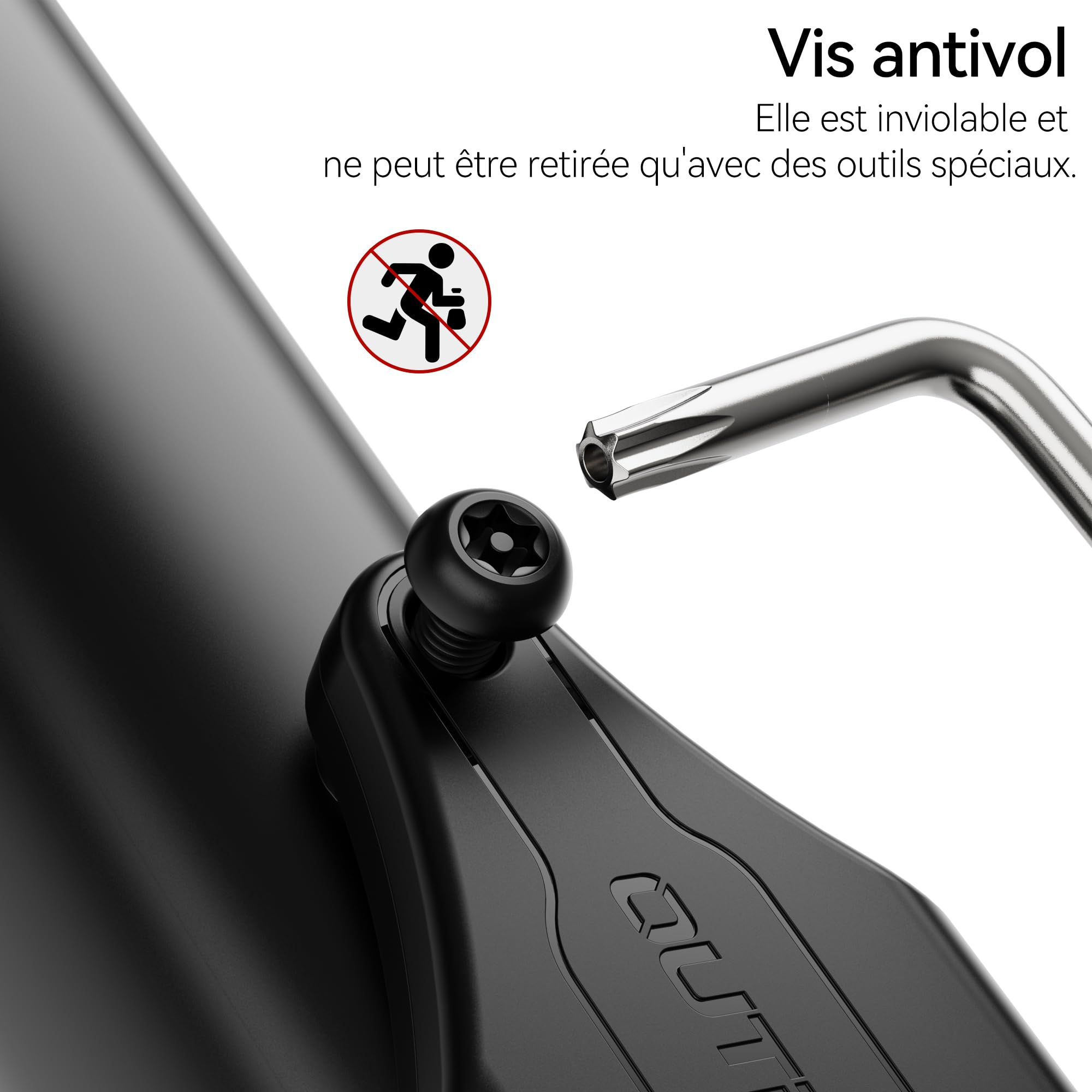 CITYWAY Support imperméable pour vélo AirTag, caché sous le porte-bouteilles, vis de sécurité, antivol, sécurité discrète (noir)