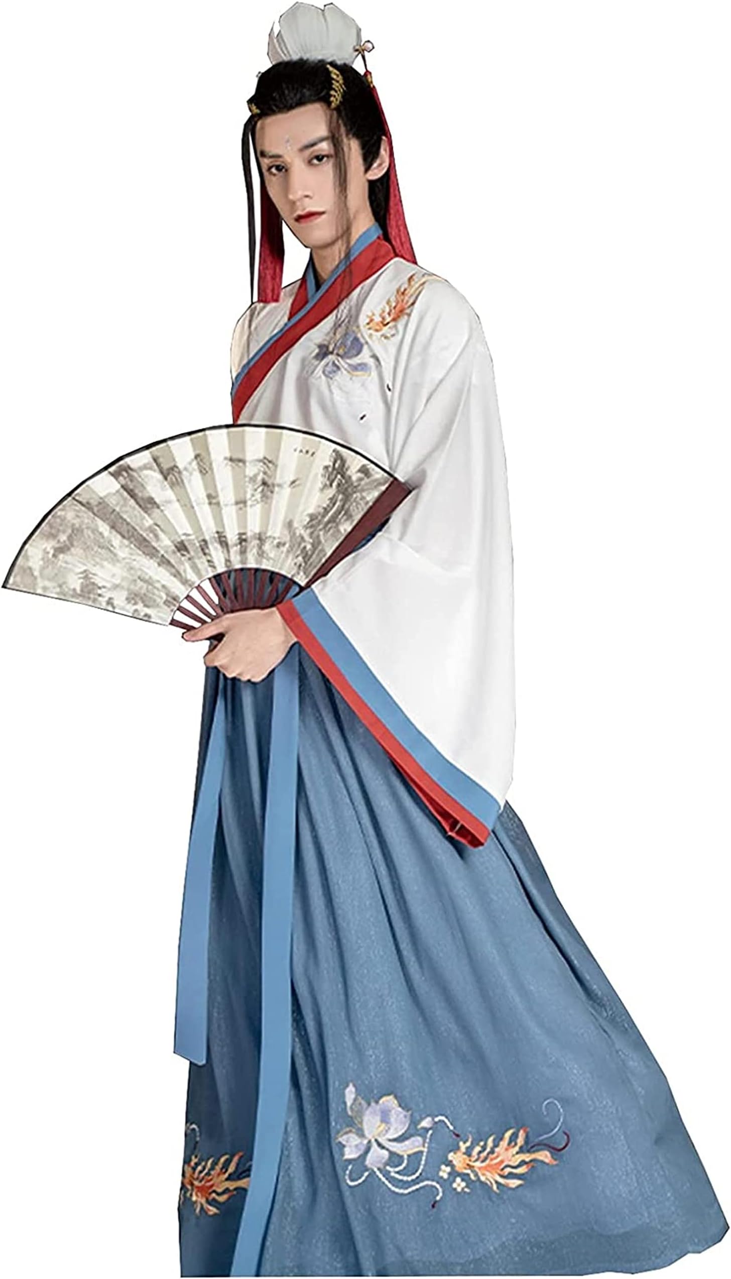 Han-fu Men Traditional Chinese Costume Han-fu Dress Outfit Martial Art Chinese Dance Wear For Cosplay Halloween