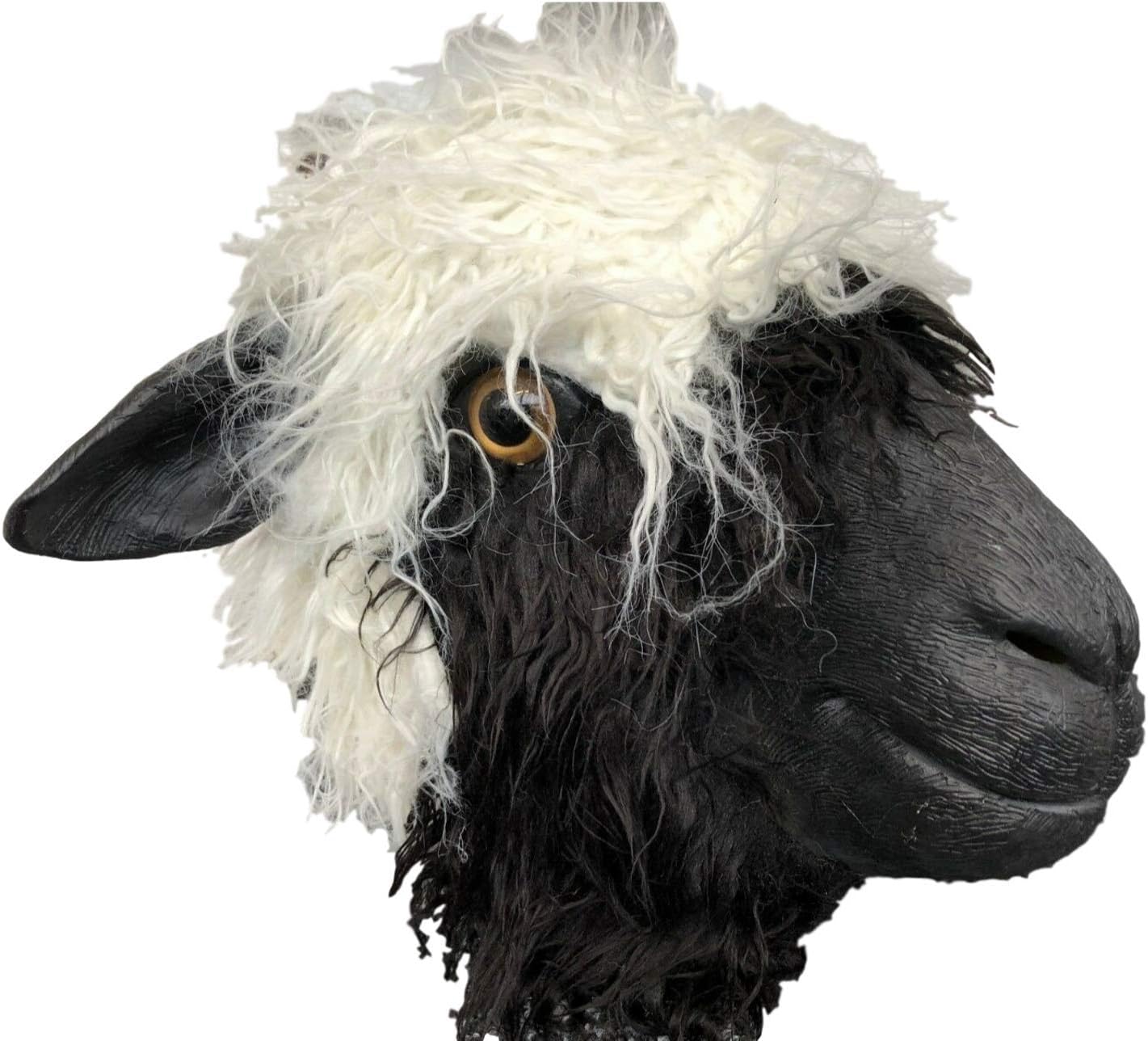 Rubber Johnnies , WOOLLY SHEEP MASK , Latex Mask , White Mask , One Size , Animal Masks Adult , Farm , Zoo , Halloween Masks , Fancy Dress , Sheep Costume , Dress Up