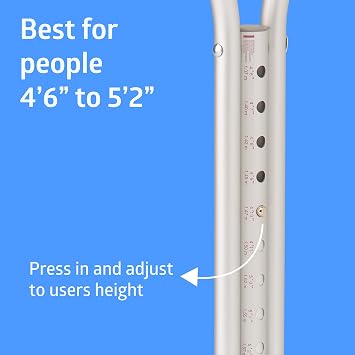 Medline Youth Aluminum Crutches, Silver, 4 ft 6 in to 5 ft 2 in Tall