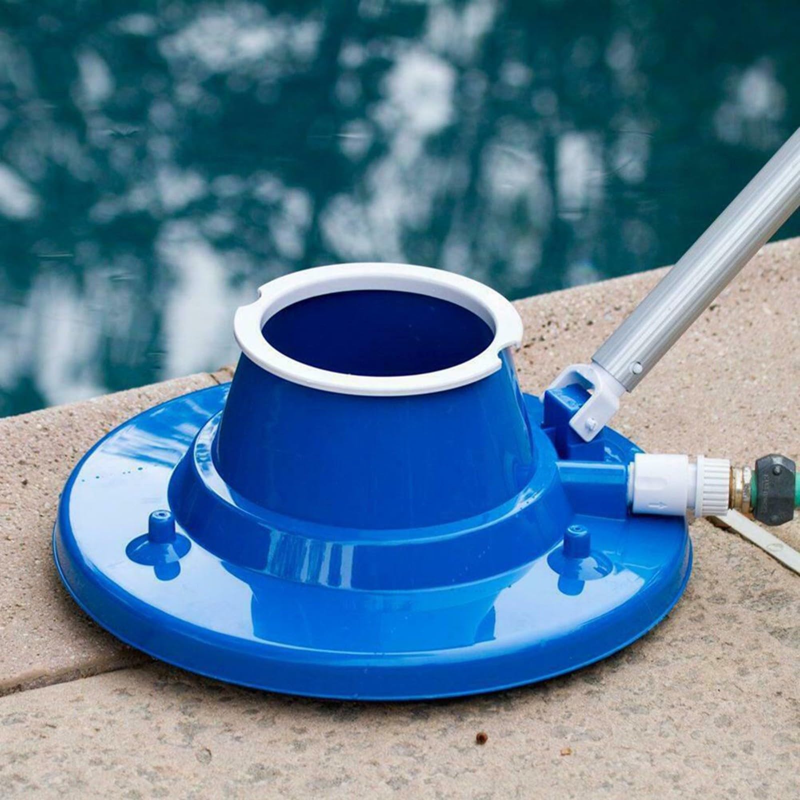 Venturi - Pulitore per piscina per foglie e sporcizia, con attacco per tubo da giardino, sacchetto filtro e spazzole inclusi, per vinile e cemento, 42 x 39 cm