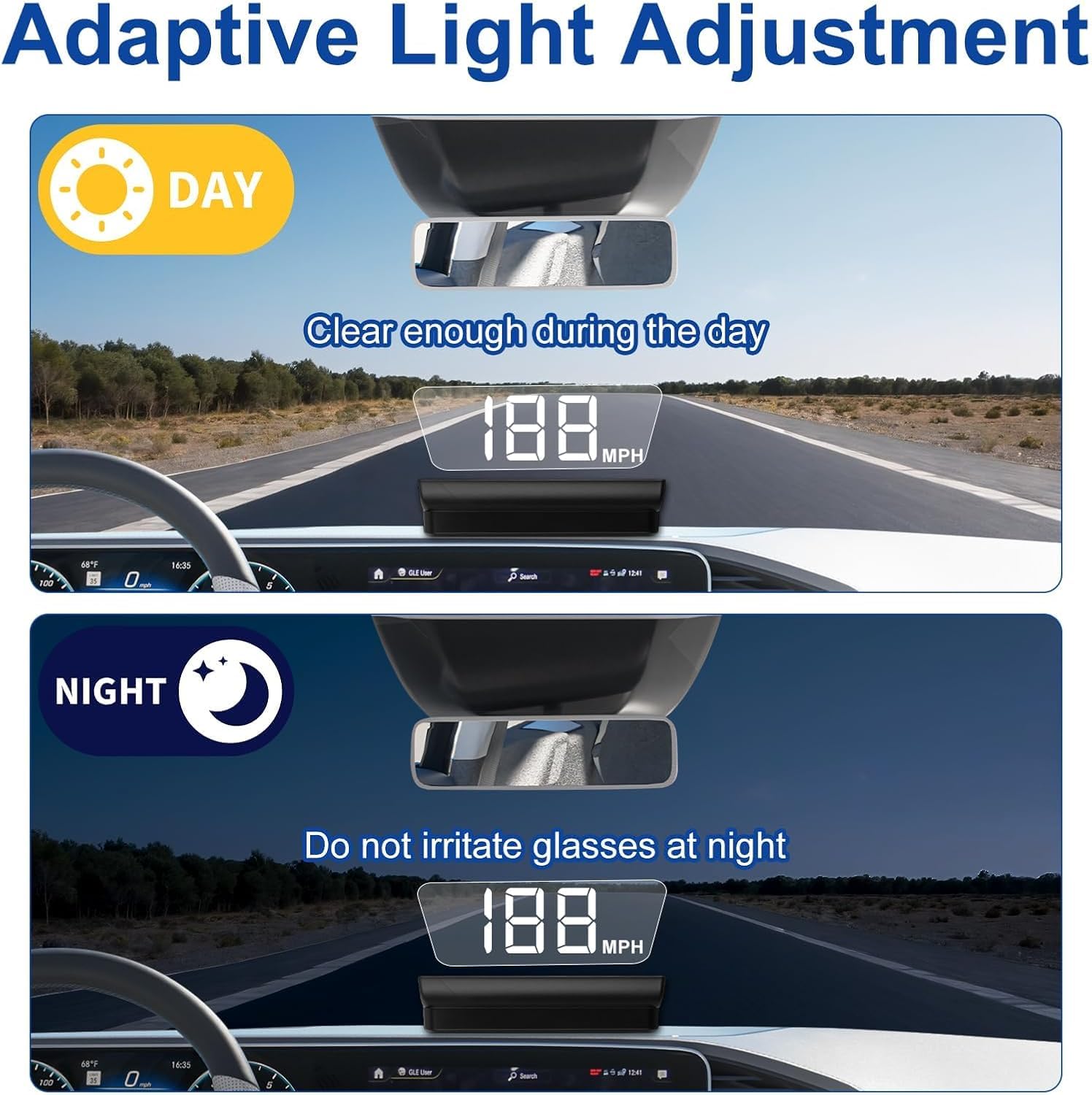 Affichage Tête Haute Voitures pour Mazda MX-5 MX5 RF ND NC NB NA 1989-2023, HUD, Peut être monté sur Le Pare Brise, Compteur Vitesse GPS, Affichage Vitesse,White light