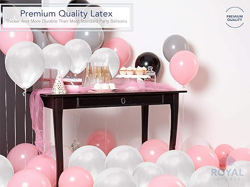 Miniatura 2 de Royal Imports Globos de látex blanco para decoración de fiestas, suministros de cumpleaños, arco de boda, 100 piezas, helio o aire (12 pulgadas)