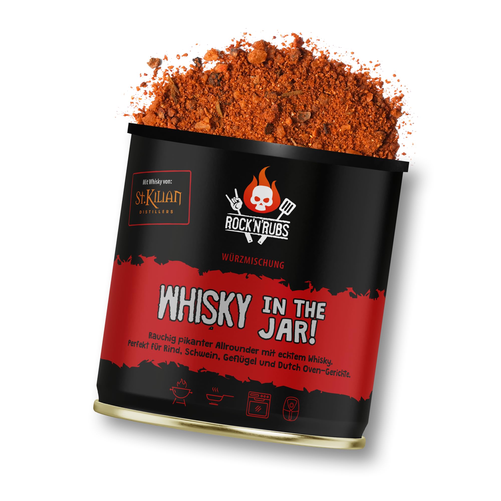 ROCK'N'RUBS - Whisky In the Jar! | Würzmischung mit Paprika und Whisky Pfeffer | Gewürzdose, 140 g