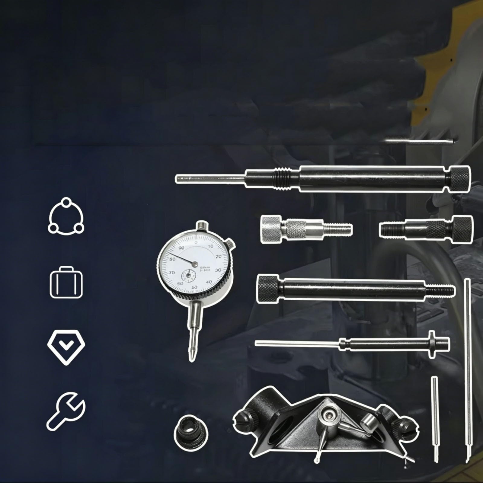 Compatible con Kit De Herramientas Ajuste Y Sincronización Automática Conjunto Indicador Inyección, Piezas Instalación Herramienta Calado Motor