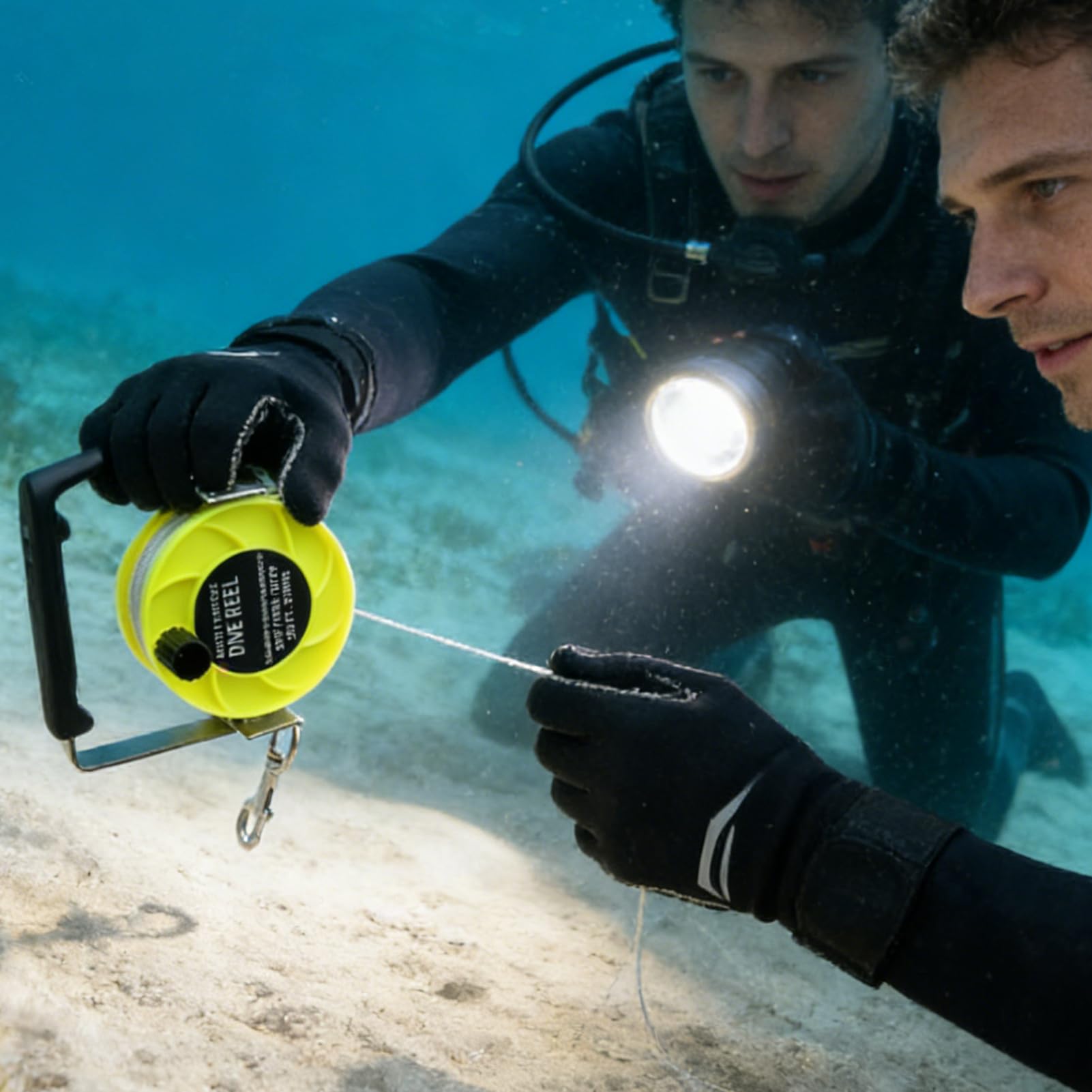 Carrete De Buceo Tirador De Cuerda De Nylon De 88 Metros De Alta | Carrete De Buceo Estable Para Pesca Submarina Embarcación Al Aire Libre Playa Subacuático Mujeres Y Hombres Buceo Con