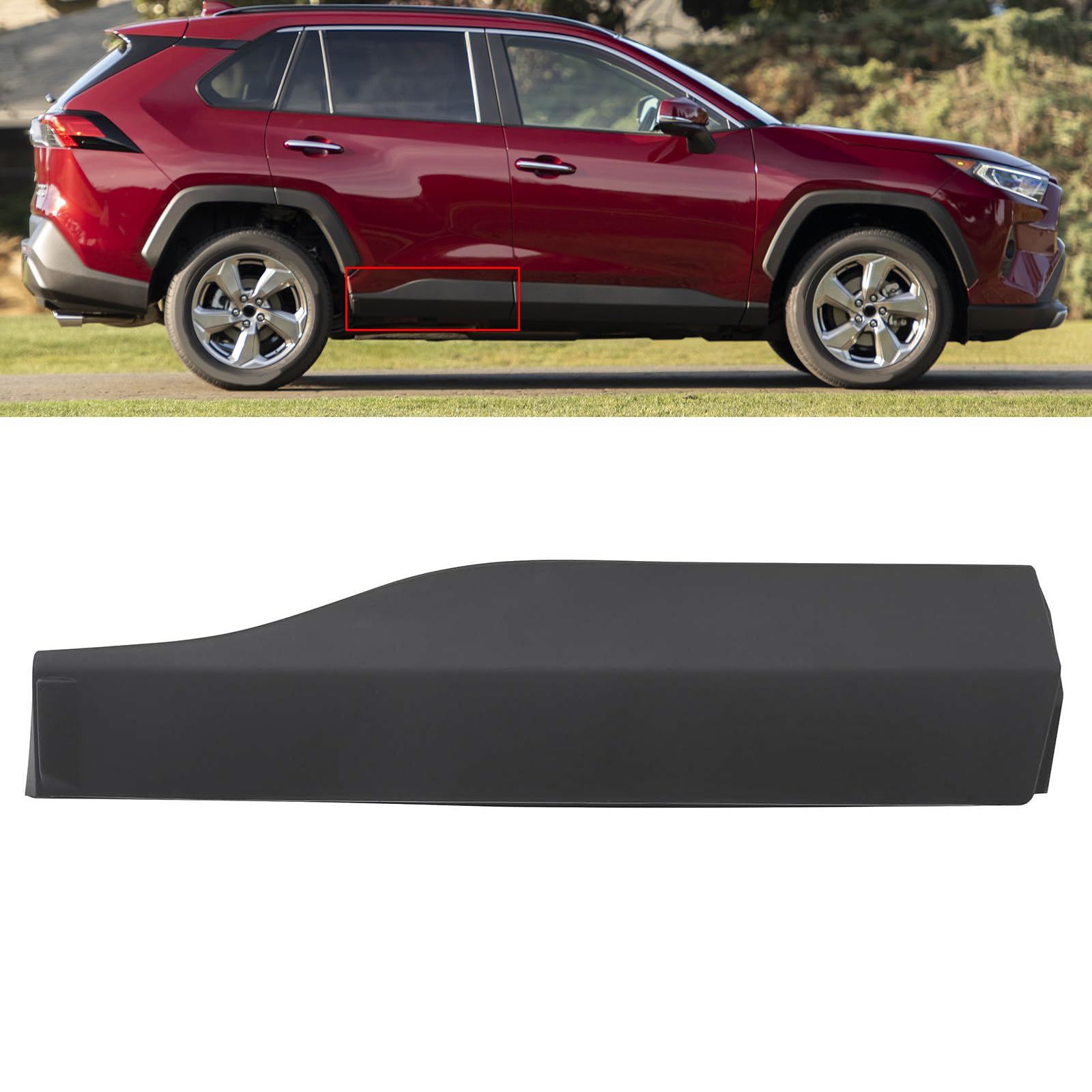 Rear Door Lower Molding Trim Panel Fit for RAV4 2019 2020 2021 2022, Right Passenger Side