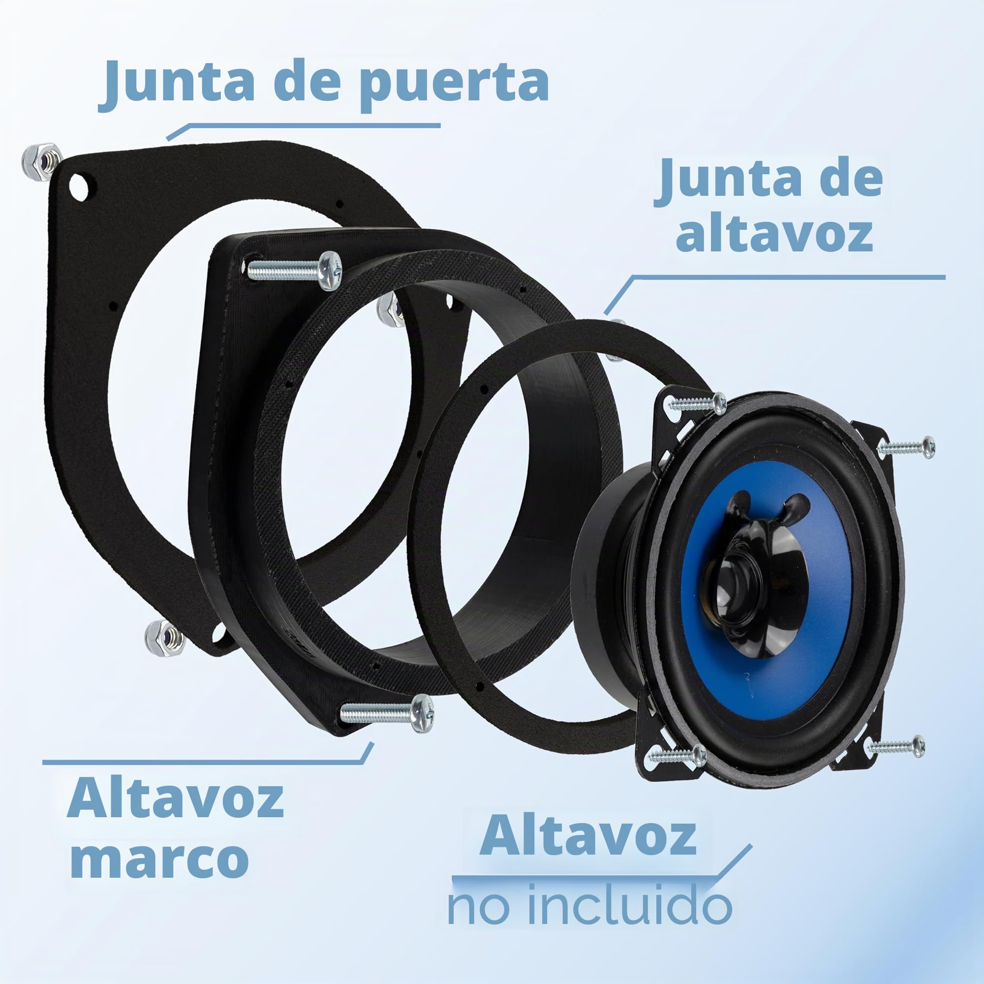 AERZETIX Kit de 2 adaptadores para Altavoces Ø100 mm Compatible con Opel Astra H Corsa D Zafira A et B Fiat Grande Punto(199) EVO Bravo II Fiorino Qubo Alfa Romeo Mito
