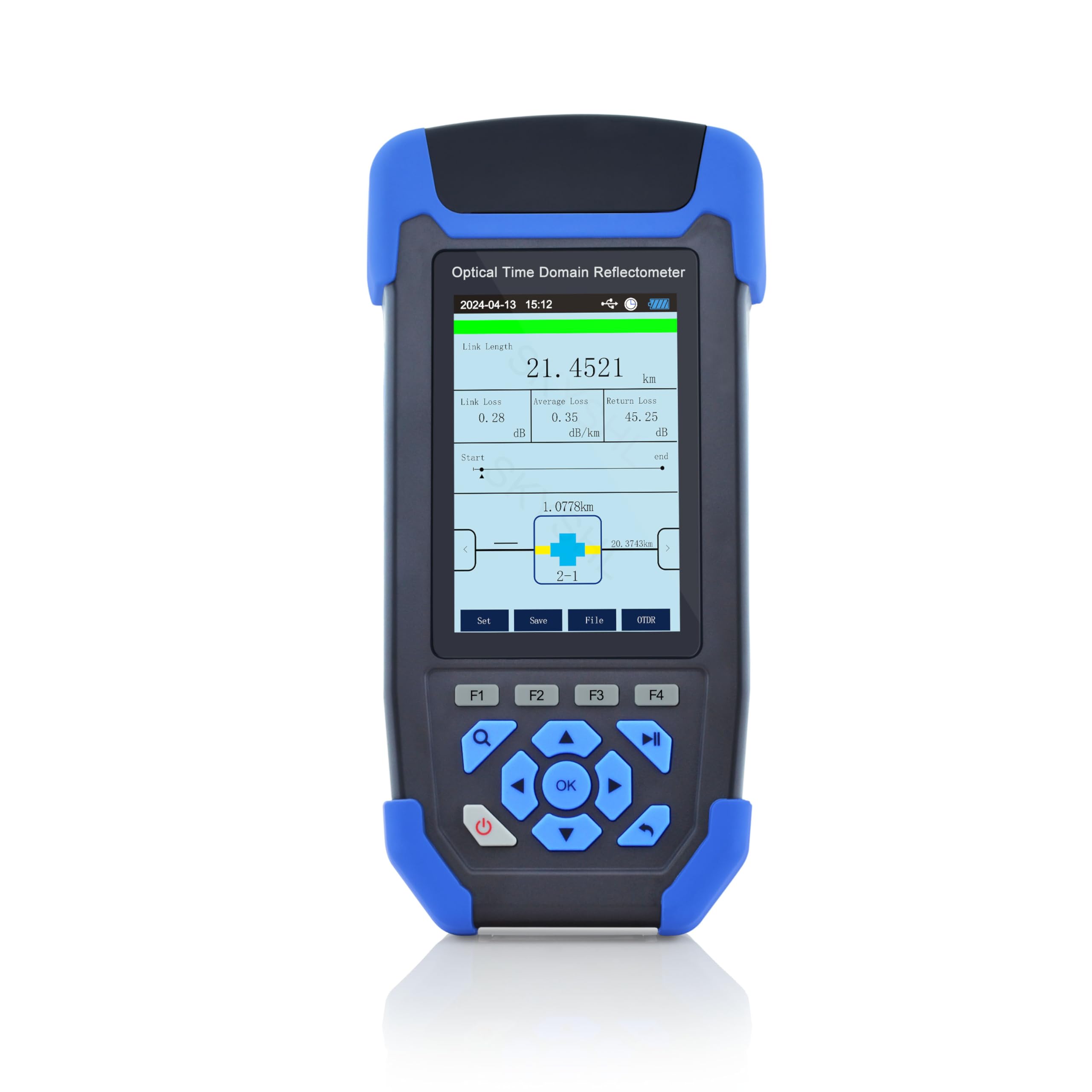 1310nm/24dB+1550nm/22dB SM OTDR avec OPM+OLS+VFL+Carte des Événements+Test de Perte+Séquenceur RJ45+Traceur de Câble RJ45 Testeur de Fibre Optique Compatible avec APC&UPC SC+FC+ST+LC-SS303T-2A1