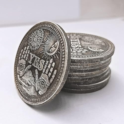 Miniatura 3 de Yes or No Challenge Coin Decision Maker Lucky Coin Antique Silver