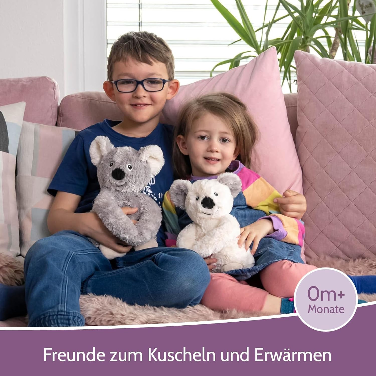 Habibi Koalas - Cojín térmico prémium para niños y adultos, 2 unidades, relleno de mijo extraíble, para calentar microondas y horno