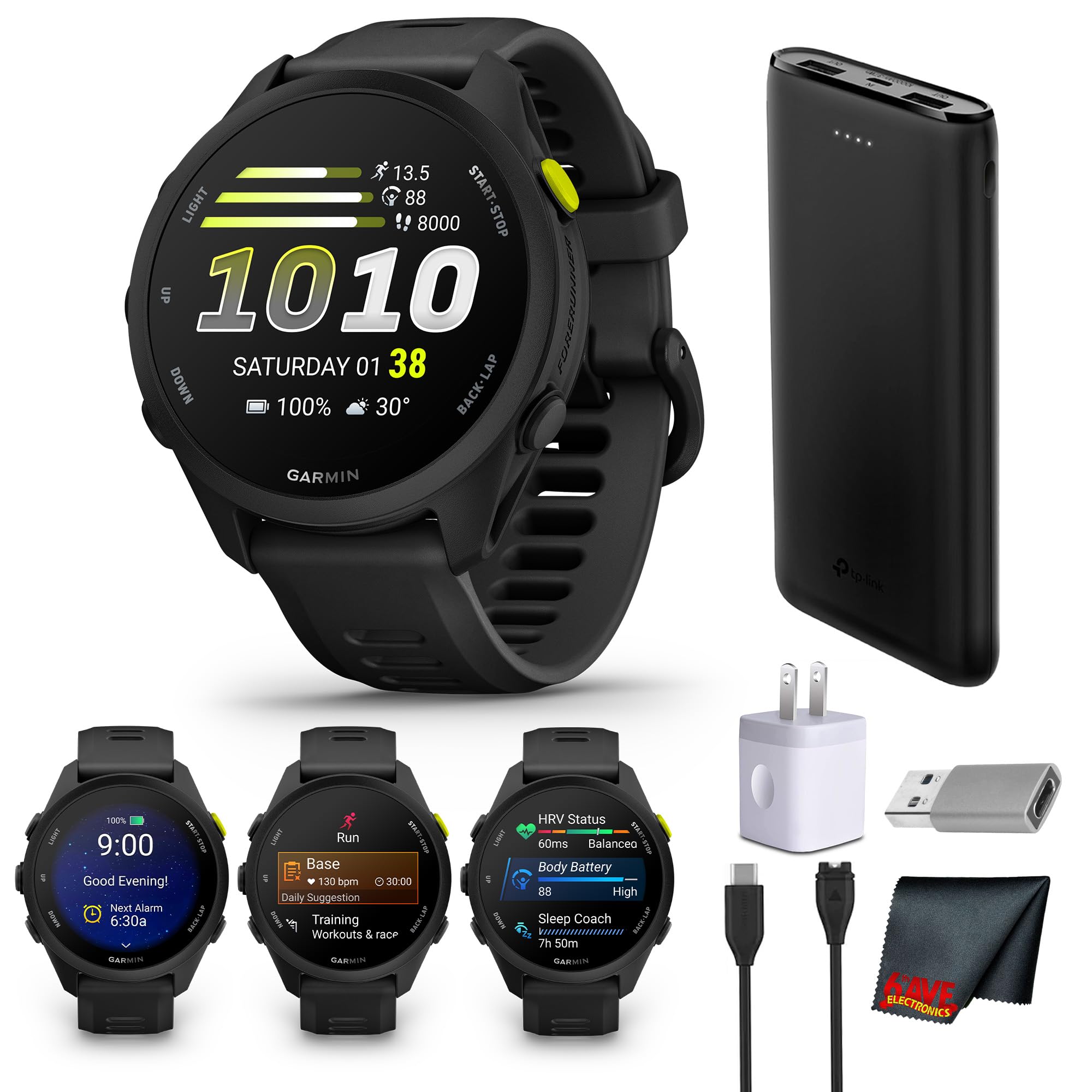Garmin Forerunner 70 GPS Running Smartwatch Black 1.2" AMOLED Display Kit