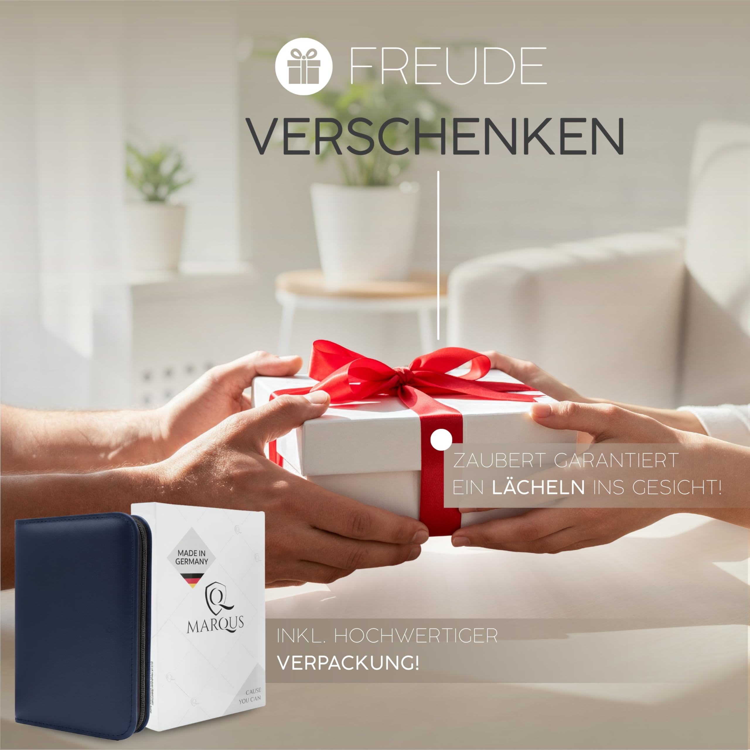 marQus Solingen Maniküre Pediküre Set - 12 Teile in Echt Leder Etui handlich und weich - Komplett Kit mit allem für die Hand- und Fußpflege, Nagelset Blau