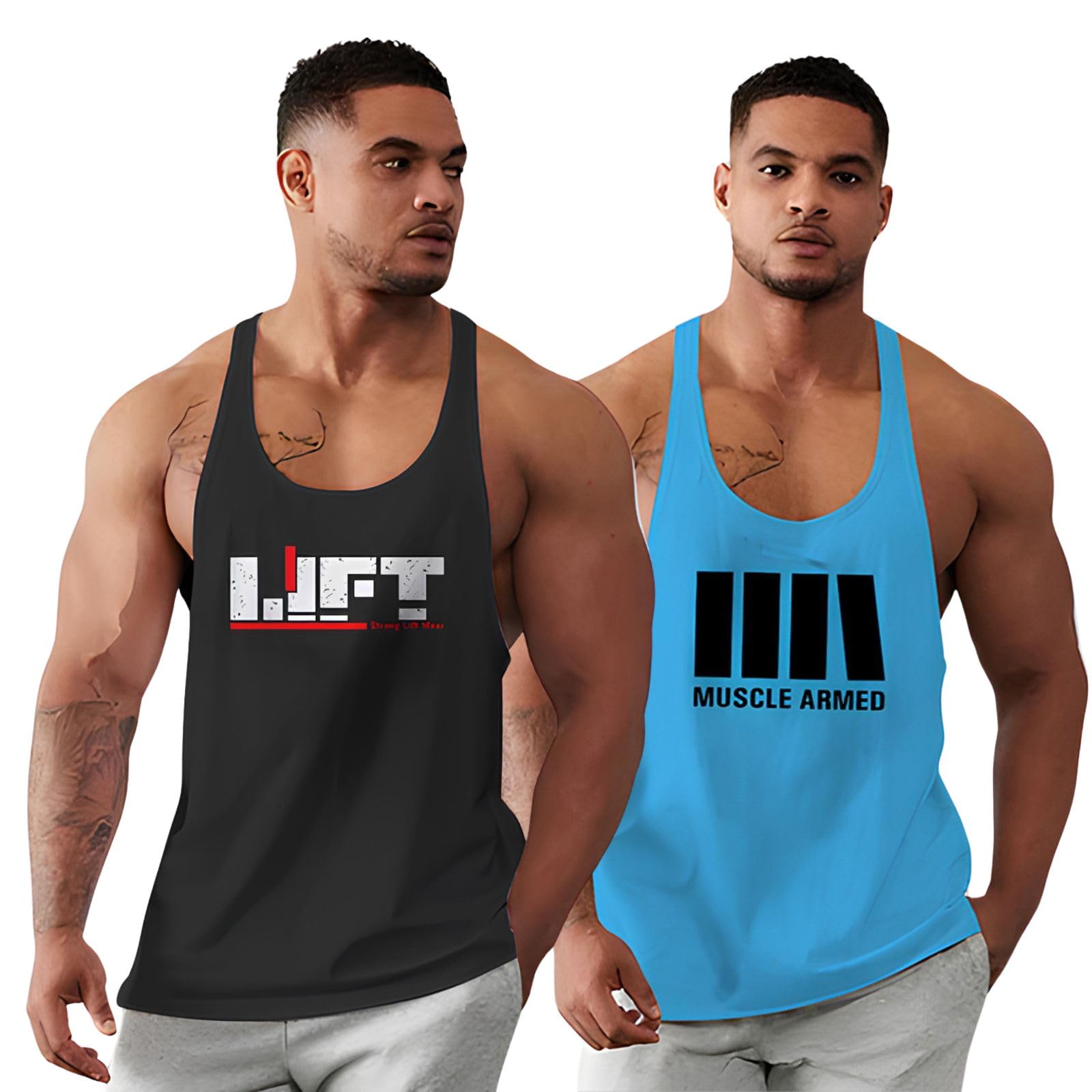 bab being beast apparel BAB Men's Activewear Vest | Polyester Fabric | Printed Sando for Gym & Sports - Pack of 2-picture-22