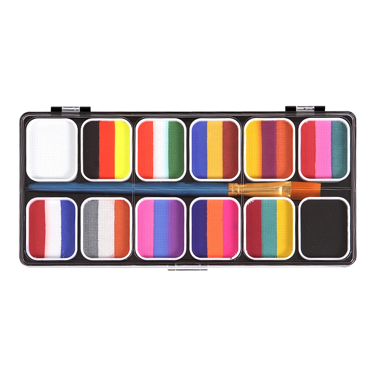 Global Colours GLOBAL BODY ART Paleta de pintura facial de calidad profesional Rainbow Burst | Multicolor, kit de pintura facial de maquillaje activado por agua para niños y adultos | y