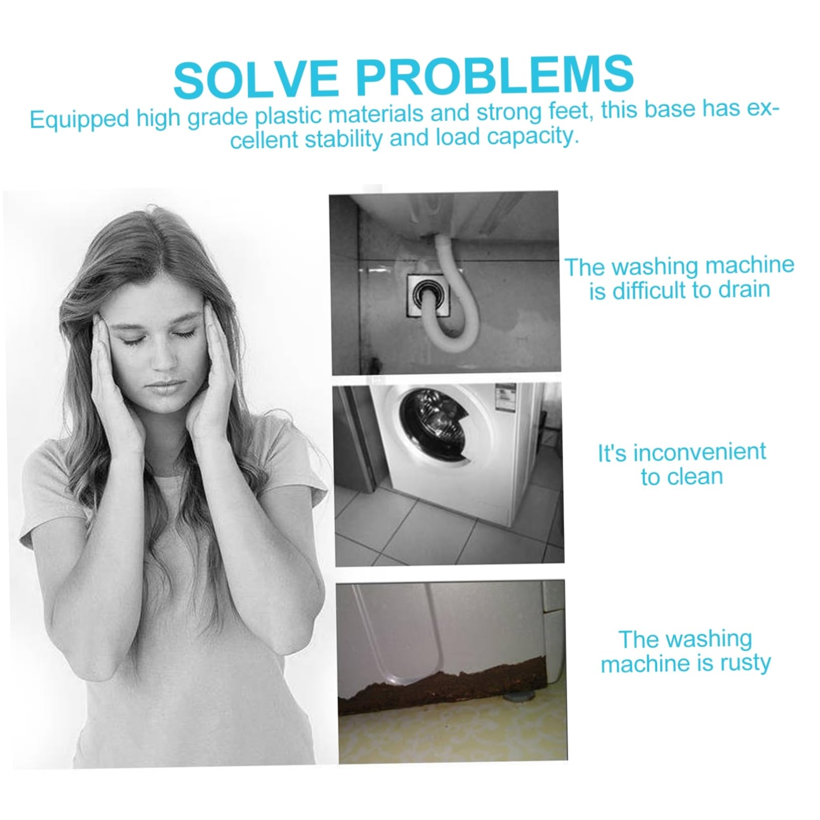 SHINEOFI Base de Lavadora Multifuncional Ruedas Giratorias para Refrigerador y Secadora, Soporte Estable y Antivibración para Electrodomésticos