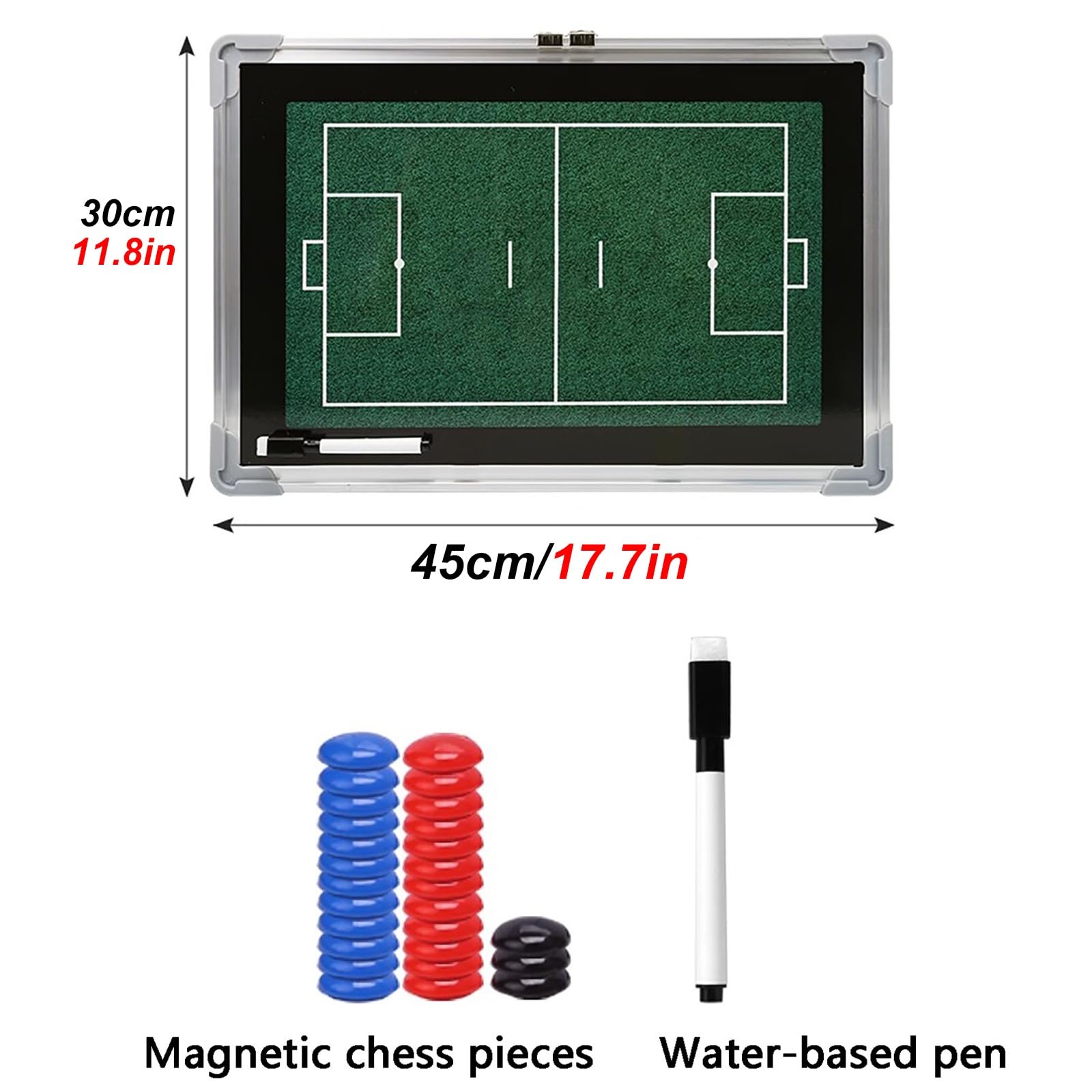 Tattiche di pallacanestro Clipboard allenatori, Lavagna magnetica cancellabile a secco su entrambi i lati da calcio 45x30 cm, set con penna e pezzi magnetici