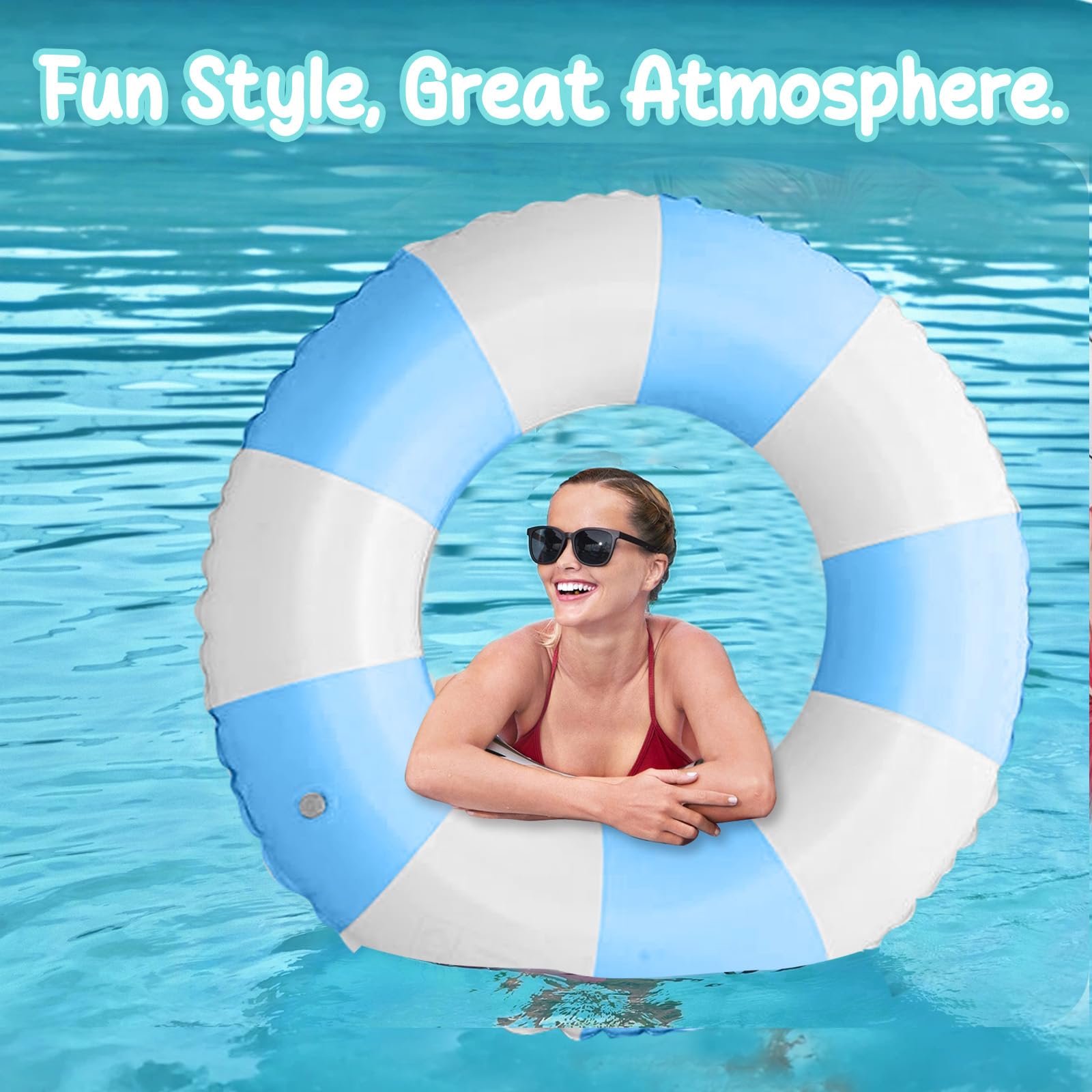 Swimming Ring, Inflatable Rubber Rings for Adults Inflatable Pool Ring Floaties Swim Rings - Image 7