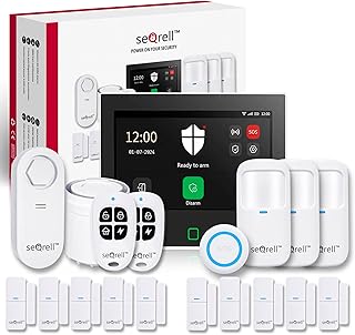 seQrell Système Alarme Maison sans fil, Kit Alarme Anti Intrusion Maison WiFi et GSM 4G avec Écran Tactile 7