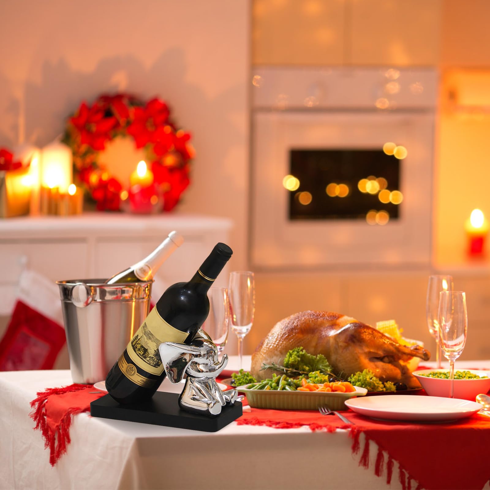 Amazon.co.jp: 象のワインラックの装飾,象の飾り台 | 象の装飾卓上