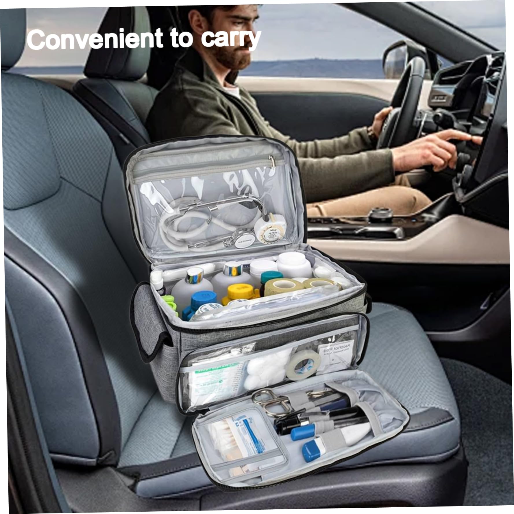 Trunab Sac De Traumatologie Pour Intervenant D'urgence Vide, Sac Médical Professionnel De Premiers Soins Avec Diviseurs Intérieurs Et Fond Anti-rayures, Idéal Pour Les Techniciens En Médecine