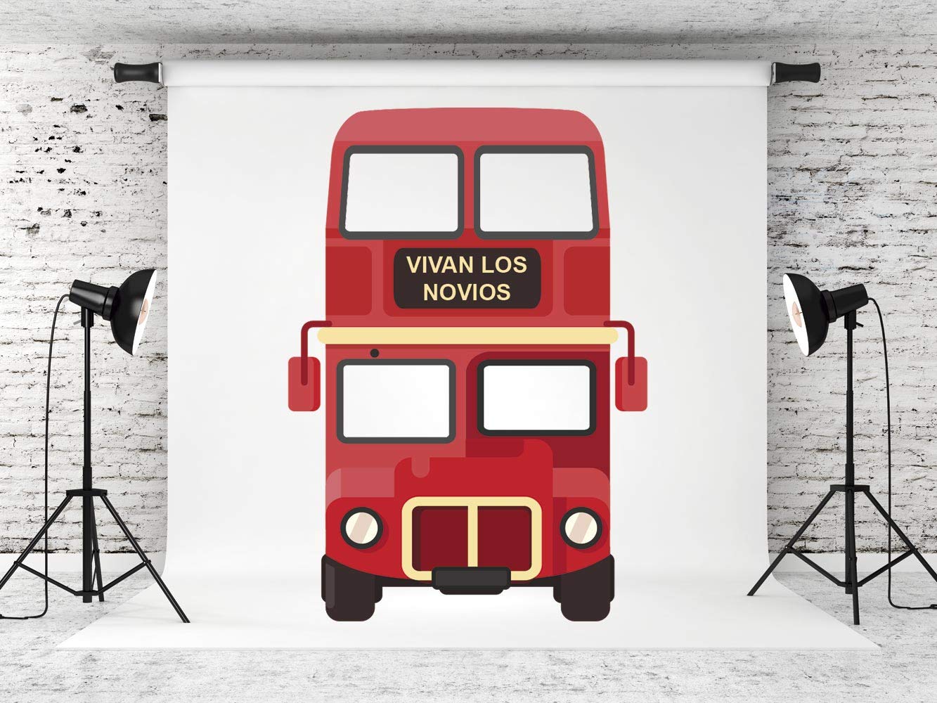 Oedim Photocall Autobús Vivan los Novios 200 x150 cm | Regalos para Bodas | Photocall Económico y Original | Ideas para Regalos | Regalos Personalizados de Bodas