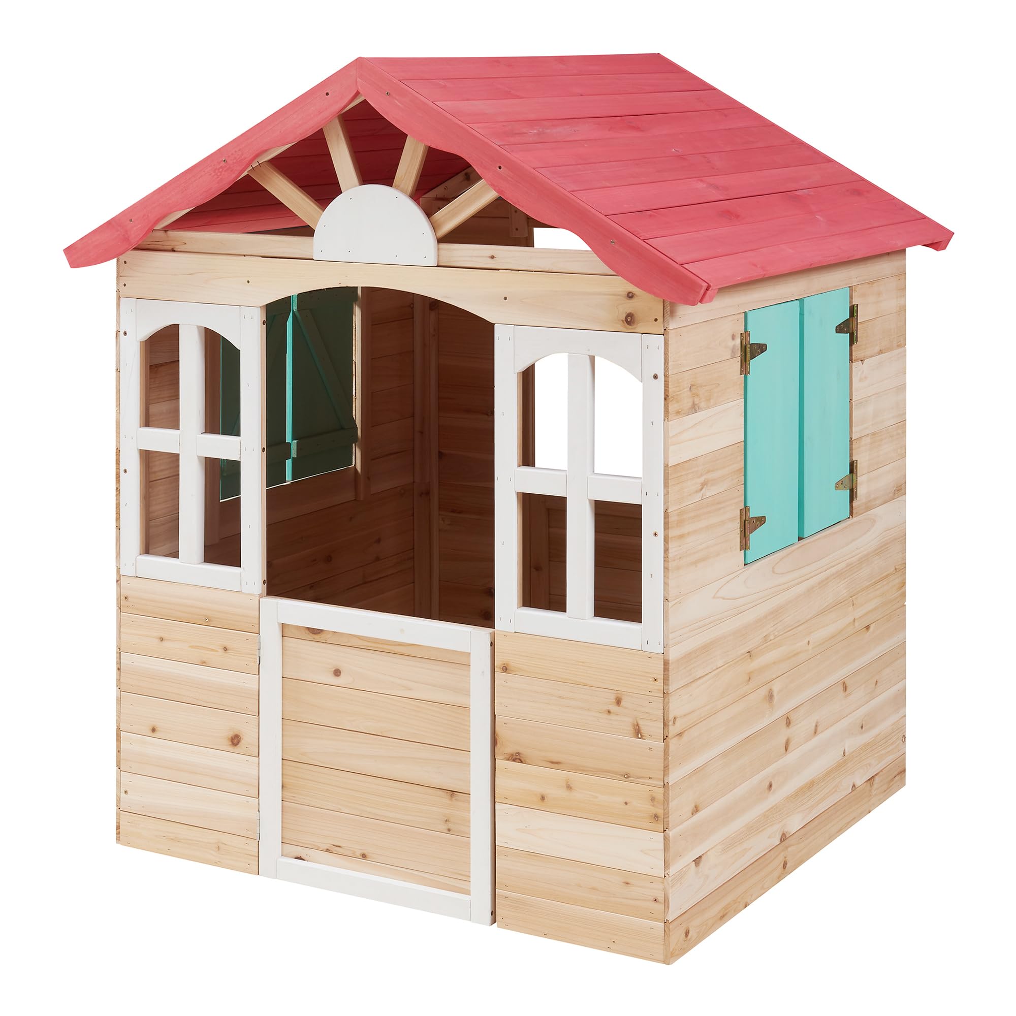 Casa de Juegos Lulä con Contraventanas Casita de Madera para Exterior 131x115x101 cm