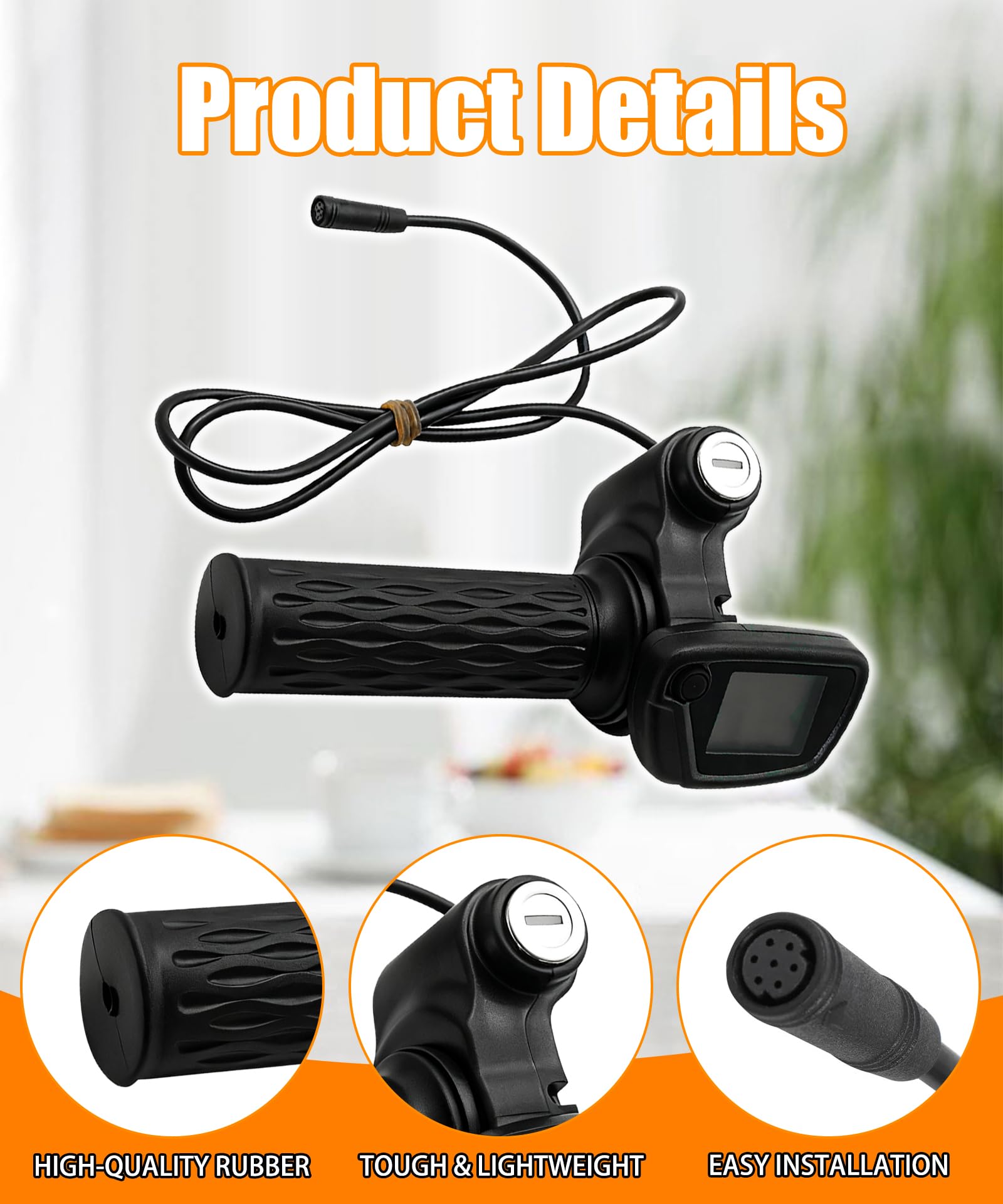 Poignées d'accélérateur pour vélo électrique 48 V avec écran LCD compatible avec Tuttio Soleil 01.