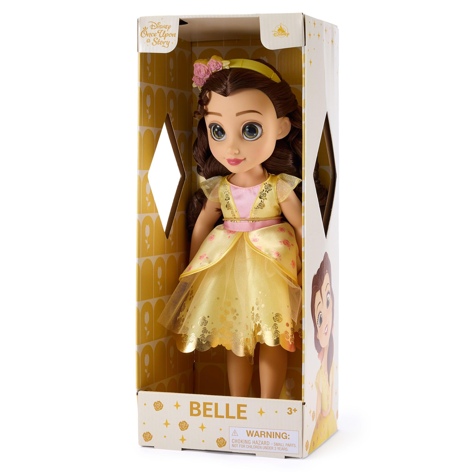 Disney Store Official Belle Doll with Toy Hair Brush, Beauty & The Beast, 40.5cm / 16", Once Upon a Story Collection, Age 3+