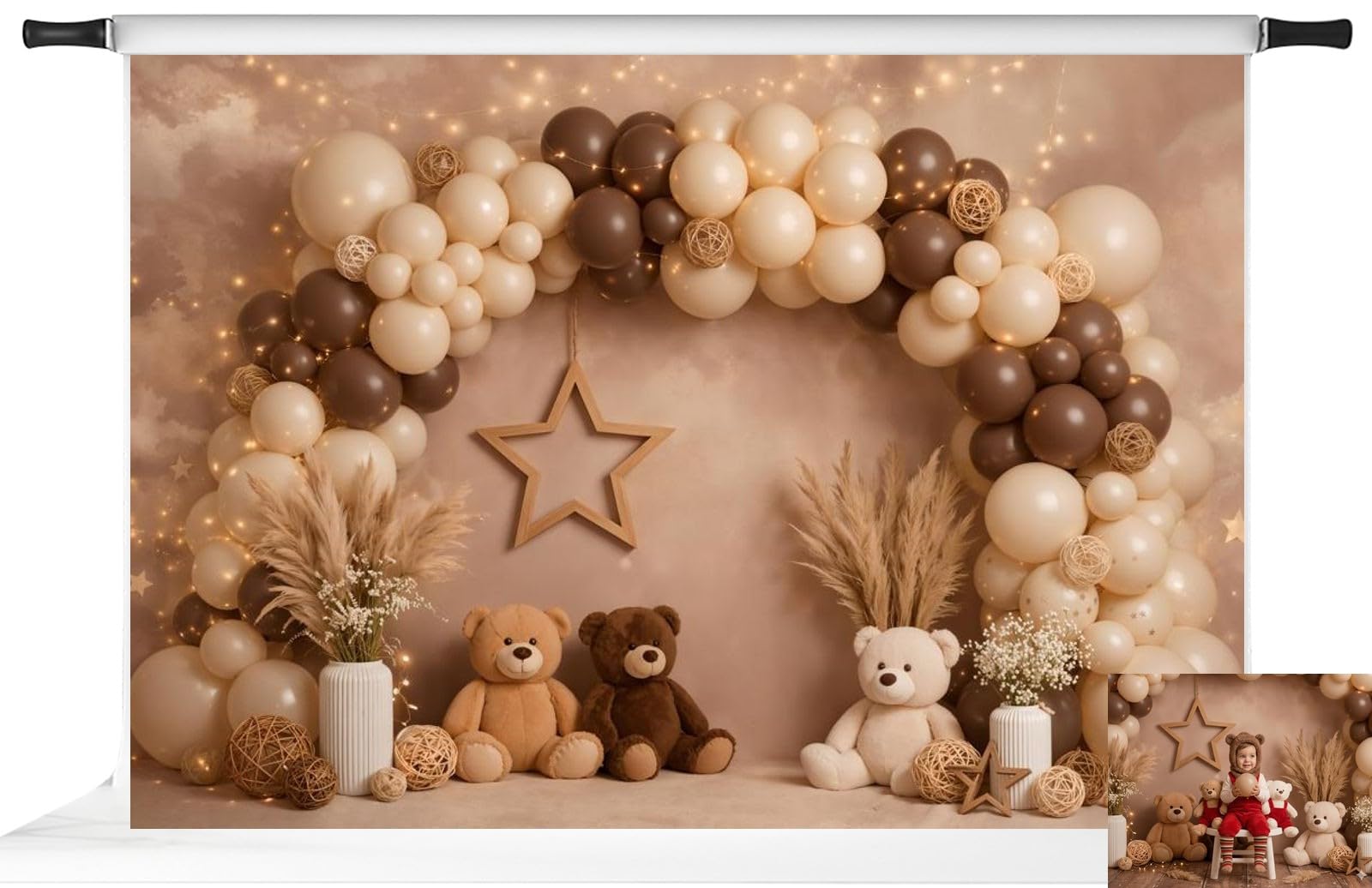 Kate Kinder-Geburtstags-Hintergründe, Boho-Bogen-Luftballons, Foto-Hintergrund, Kinder, Zuhause, Party, Banner, Foto-Requisiten, 2,1 x 1,5 m