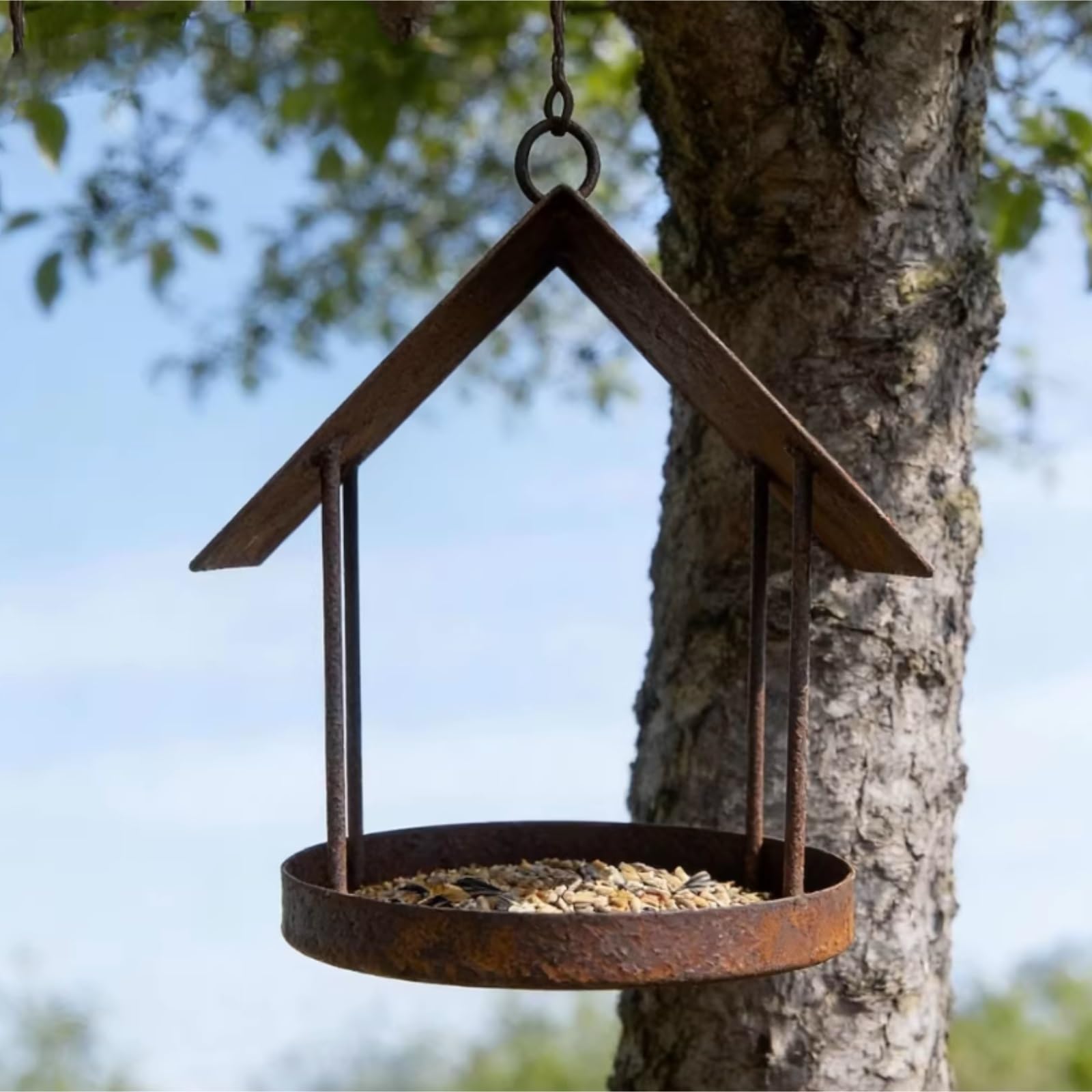 Karmnik dla Dzikich Ptaków Bird Feeder Karmnik Dla Ptaków Do Wiszących Tac Na Zewnątrz Przyciągania Dzikich Ozdoba Rękodzielnicza Wróbli