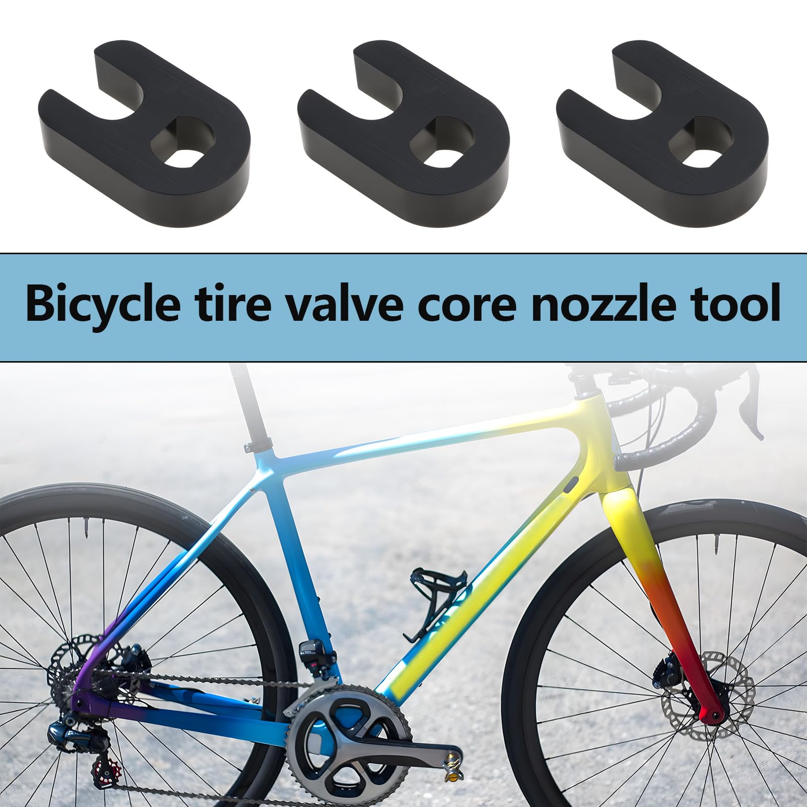 ECSiNG 10PCS Valve Core Remover Compatible with Presta Valve 17.7x11.7x4.8mm Presta Valve Core Removal Tool for Mountain Bikes Road Bikes Folding Bikes Black