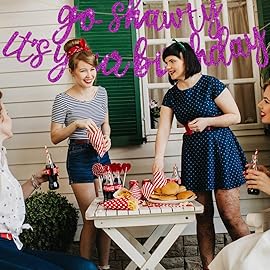 BEISHIDA Purple Go Shawty It\'s Your Birthday Banner - NO DIY - Hip Hop Theme Glitter Happy Birthday Banner - Pre-Strung - Purple Rap Theme Happy Birthday Sign for Man Women birthday Party Supply