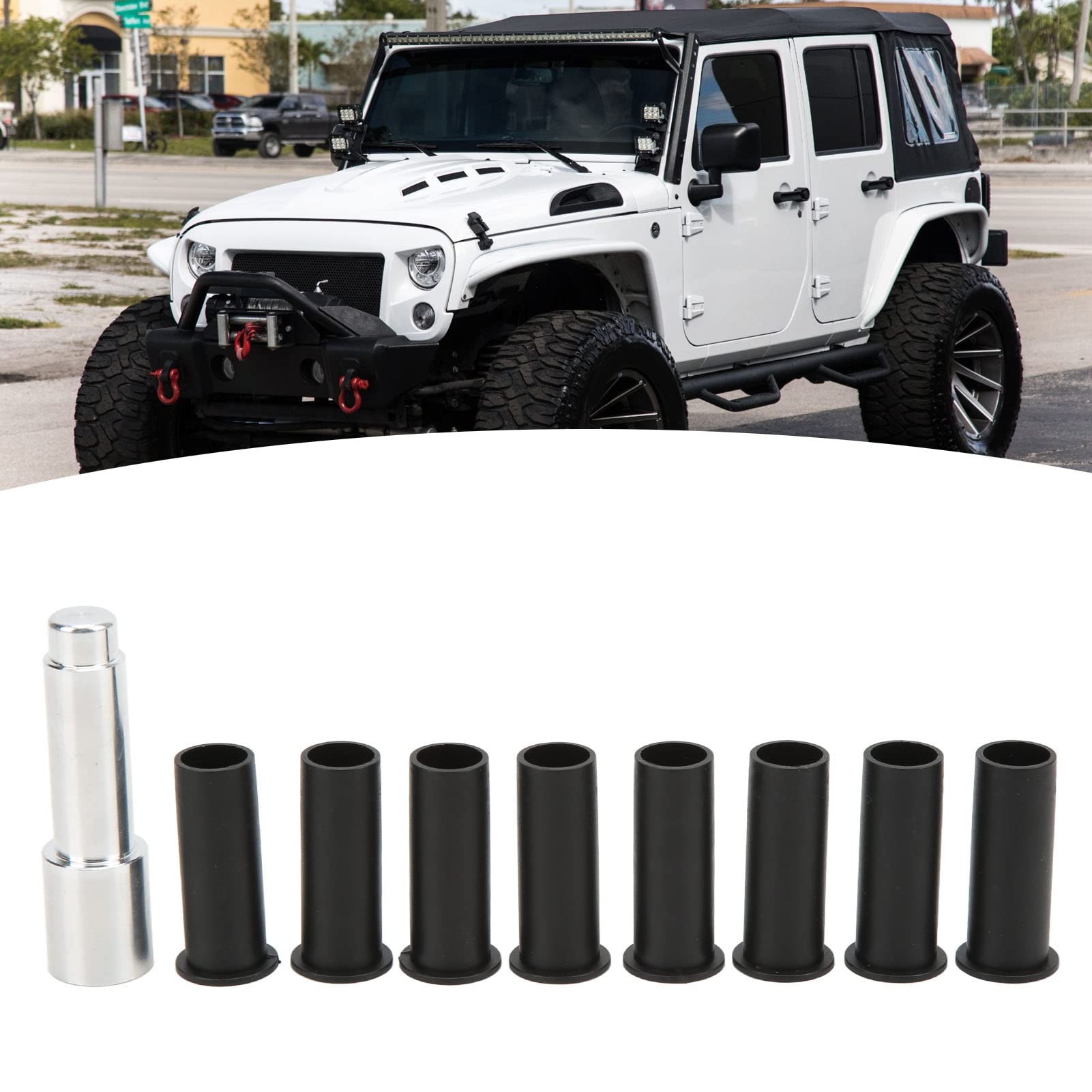 Set Rivestimento Cerniera Porta, Strumento di Rimozione Boccola Porta Sostituzione Guide Perno Cerniera Porta Per Wrangler JK JT 2 Porte E 4 Porte 2007-2021