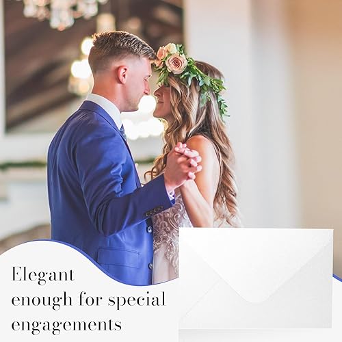 Miniatura 7 de Sobres blancos brillantes brillantes de 5.25 x 7.25 pulgadas, 100 unidades, sobres Goefun A7 Euro V con solapa con sello engomado para tarjetas de 5