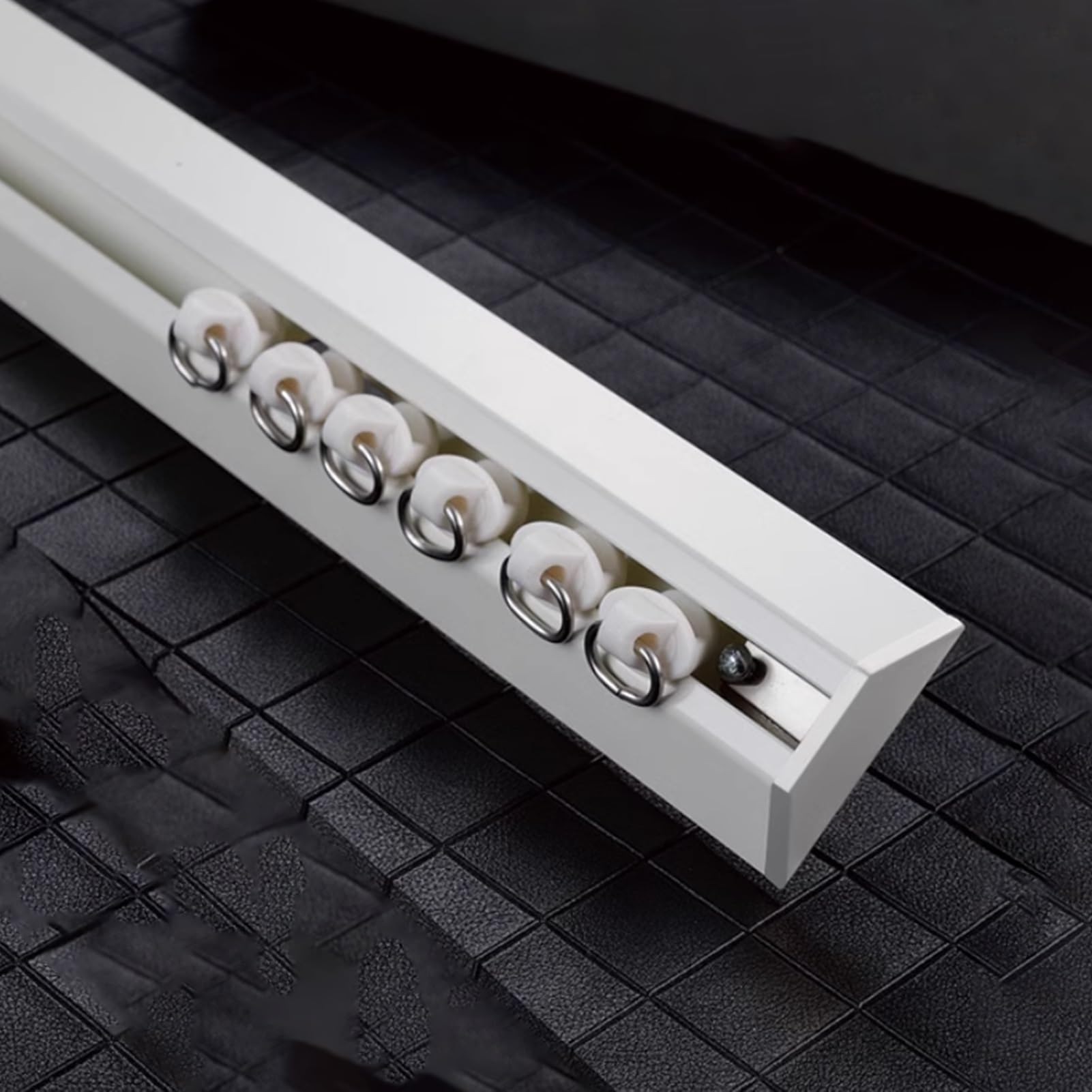 Binario Tenda Soffitto Binario per Tenda da Soffitto Silenzioso per Finestra/Porta, Binario Scorrevole per Tenda da Casa Lungo 3,2-26,2 Piedi, Staffa per Tenda Trapezoidale per Ufficio(White,2.8m(9.1f