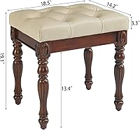 Vista 2 de Escritorio pequeño con juego de taburetes, mesa de tocador de maquillaje con espejo abatible y taburete tapizado, tocadores de madera maciza con 2