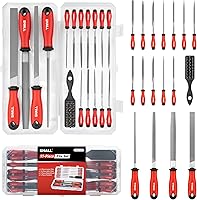 SHALL 17-Pc Premium T12 Steel Metal File Set: Large Files, 12 Needle Files, Wire Brush & Storage Box for Wood, Metal, Plastic DIY