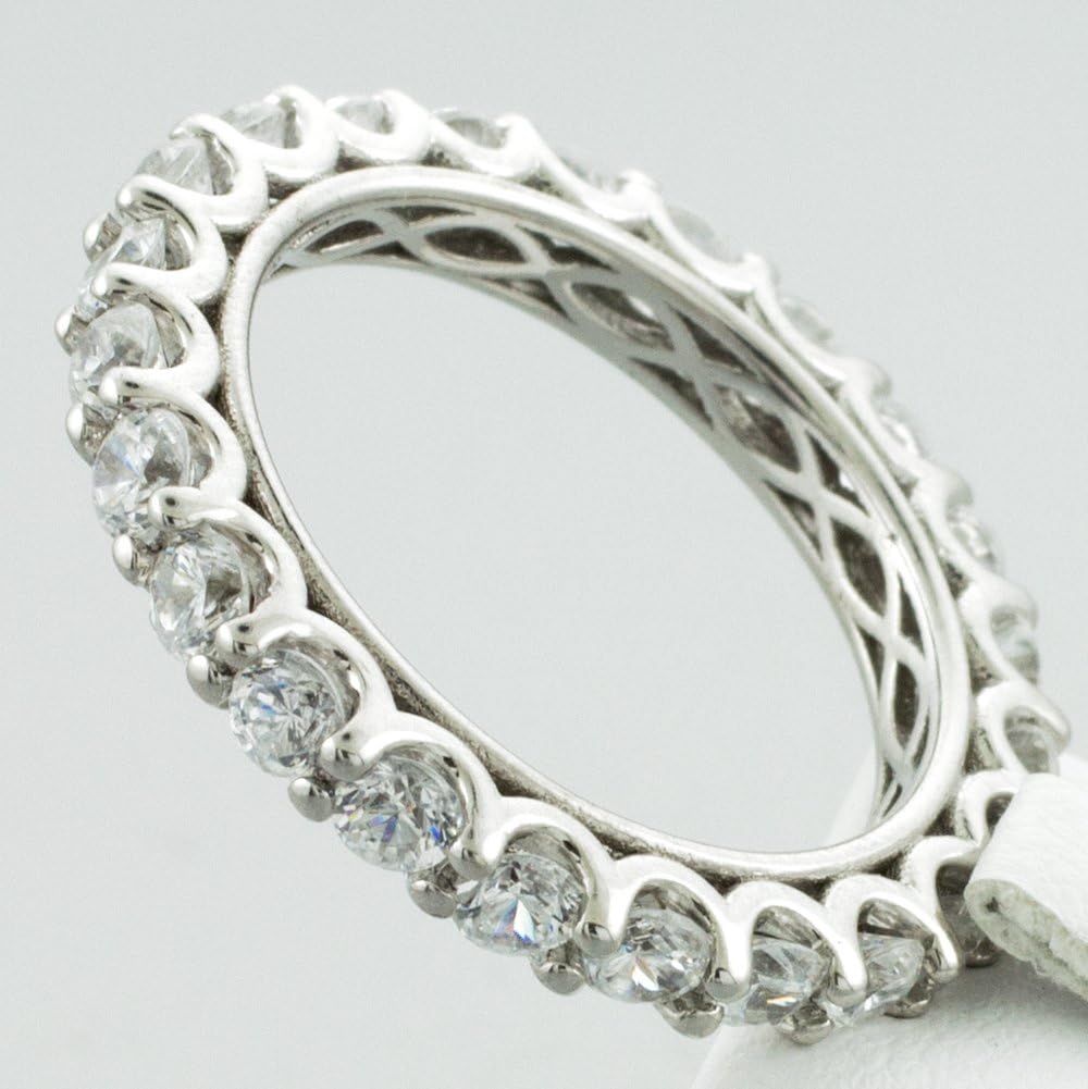 14k White Gold Diamond Wedding Band Eternity Ring (3 mm)
