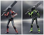 T13 Ensemble de figures d'action (assemblée terminée), 3D Imprimé Multi-Joint Movable Titan 13 Lucky Dummy 13 Robot mobile, Nova 13 Action Figurines Décorations de bureau pour le jouet des amoureux du jeu (Noir Rouge Vert)