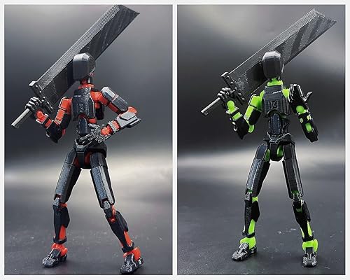 Miniatura 4 de Juego de figuras de acción T13 (montaje completado), 3D impreso multiarticulado móvil Titan 13 Lucky Dummy 13 Robot móvil, Nova 13 figuras de