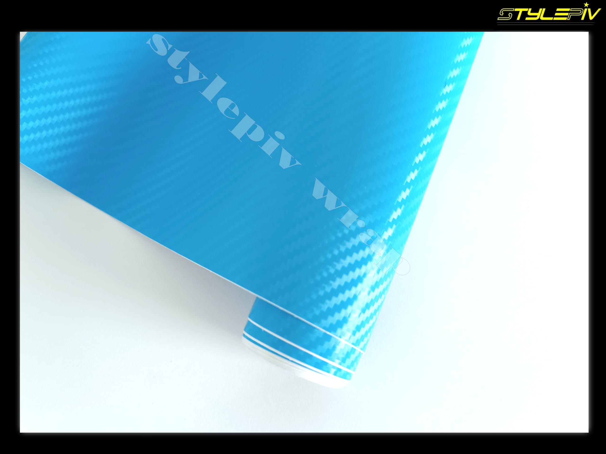 Générique Film covering carbone bleu clair 152 x 100 cm vinyle thermoformable et adhésif