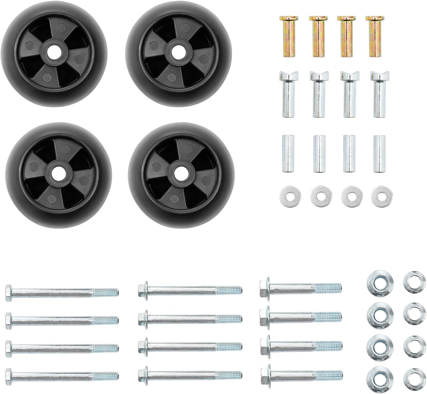 Mower Anti Scalp Deck Wheel Kit Set of 4 Compatible with