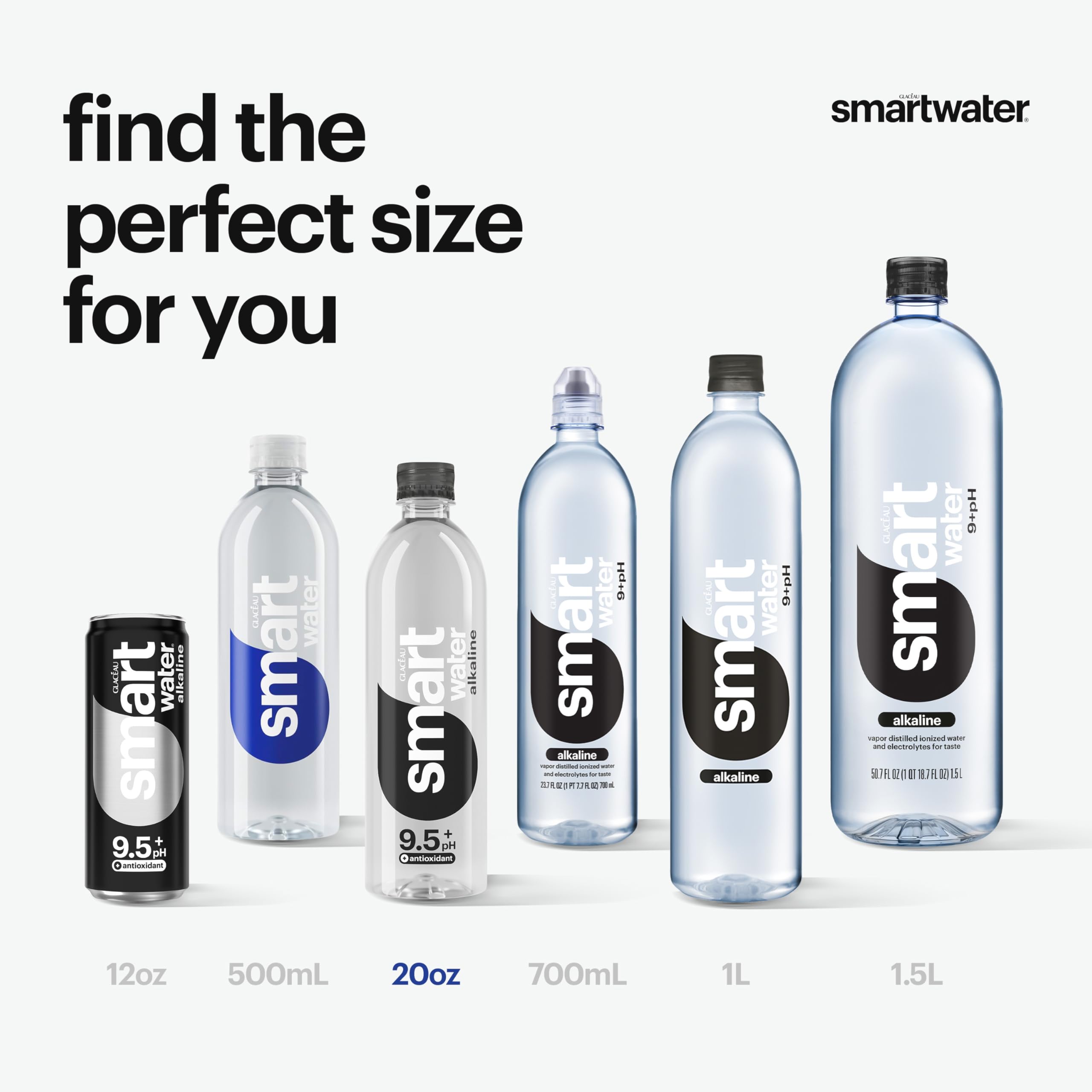 20oz Smartwater Alkaline with Antioxidant
