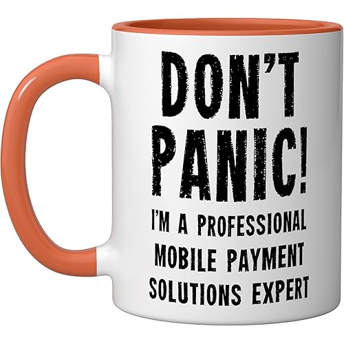 Mobile Payment Solutions Expert Ceramic Mug, Orange/White
