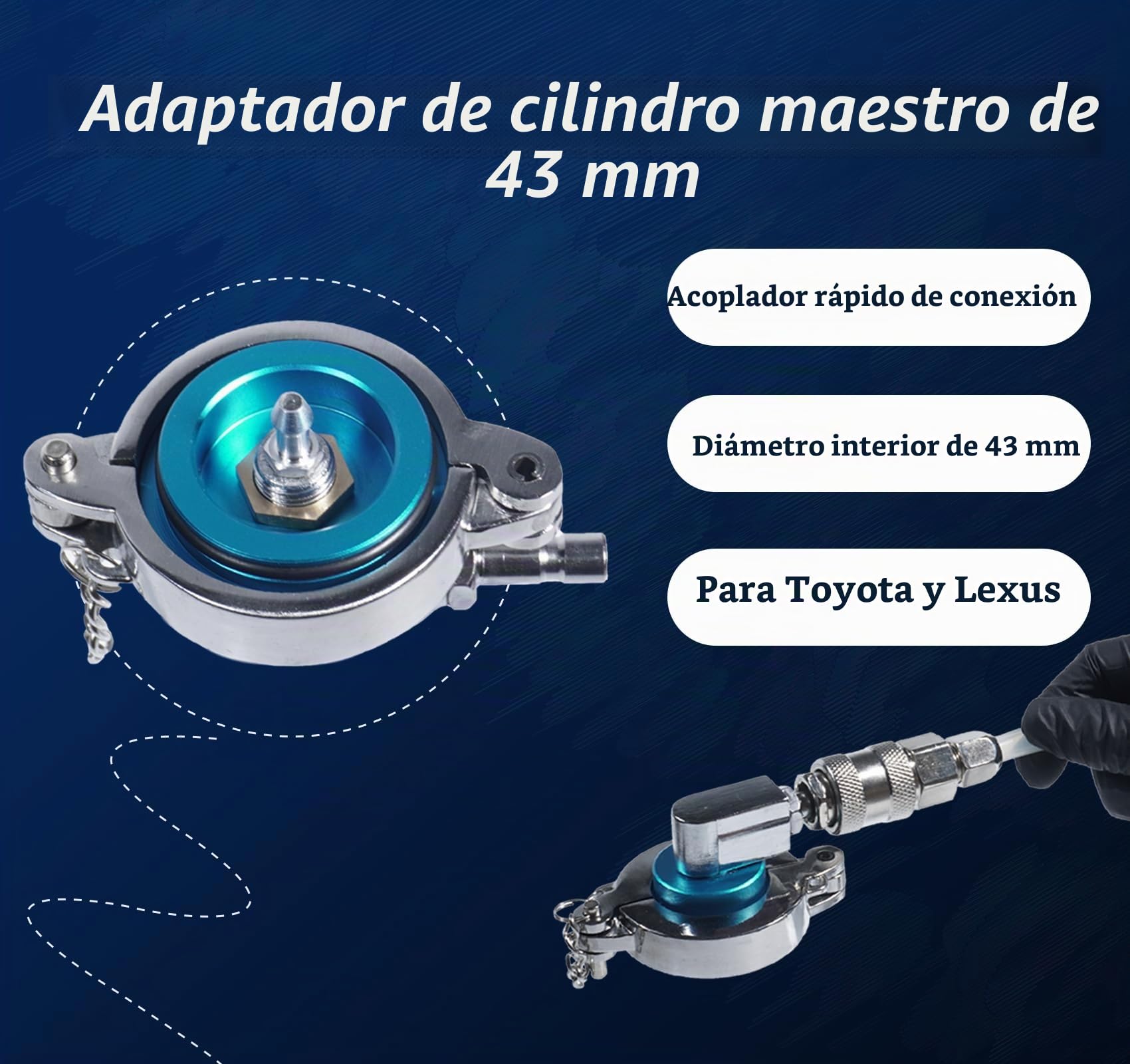 3L Kit de Purga de líquido de Frenos Manual con 5 adaptadores para Cilindros Maestros, Bomba de vacío de líquido de Frenos Universal para un Solo operario, Apta para la mayoría de vehículos