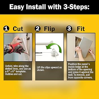 RenoEZ Plastic Access Panel 6x6 inches with Spring Click RenoEZ Plastic Access Panel 6x6 inches with Spring Click