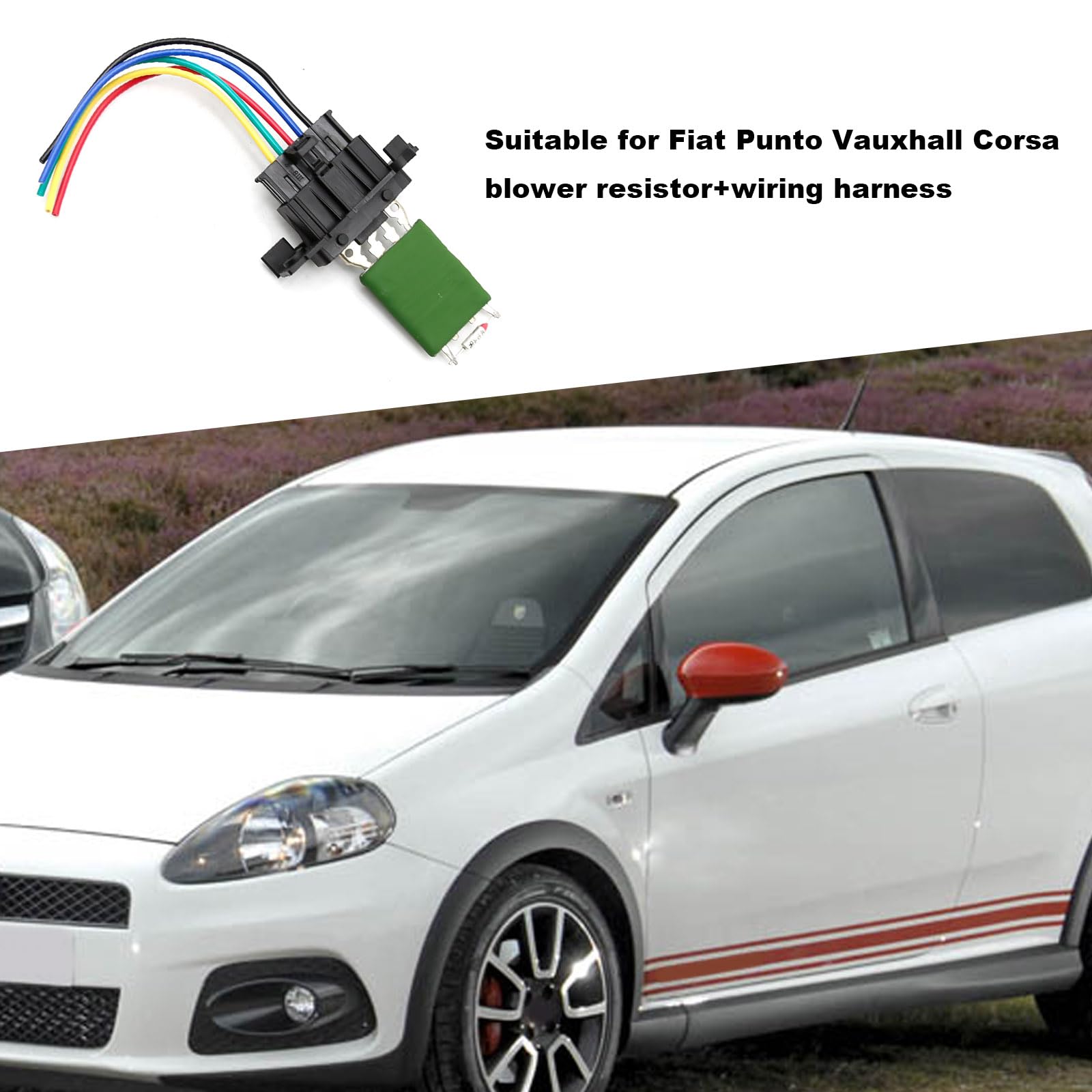 Resistenza motore ventola auto con cablaggio per Corsa D 2006-2011 Grande Punto 2005-2012 Punto Evo 2009-2011 13248240 77364061 55702407